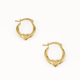 Tiny Heart Hoop Earrings