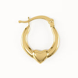 Tiny Heart Hoop Earrings