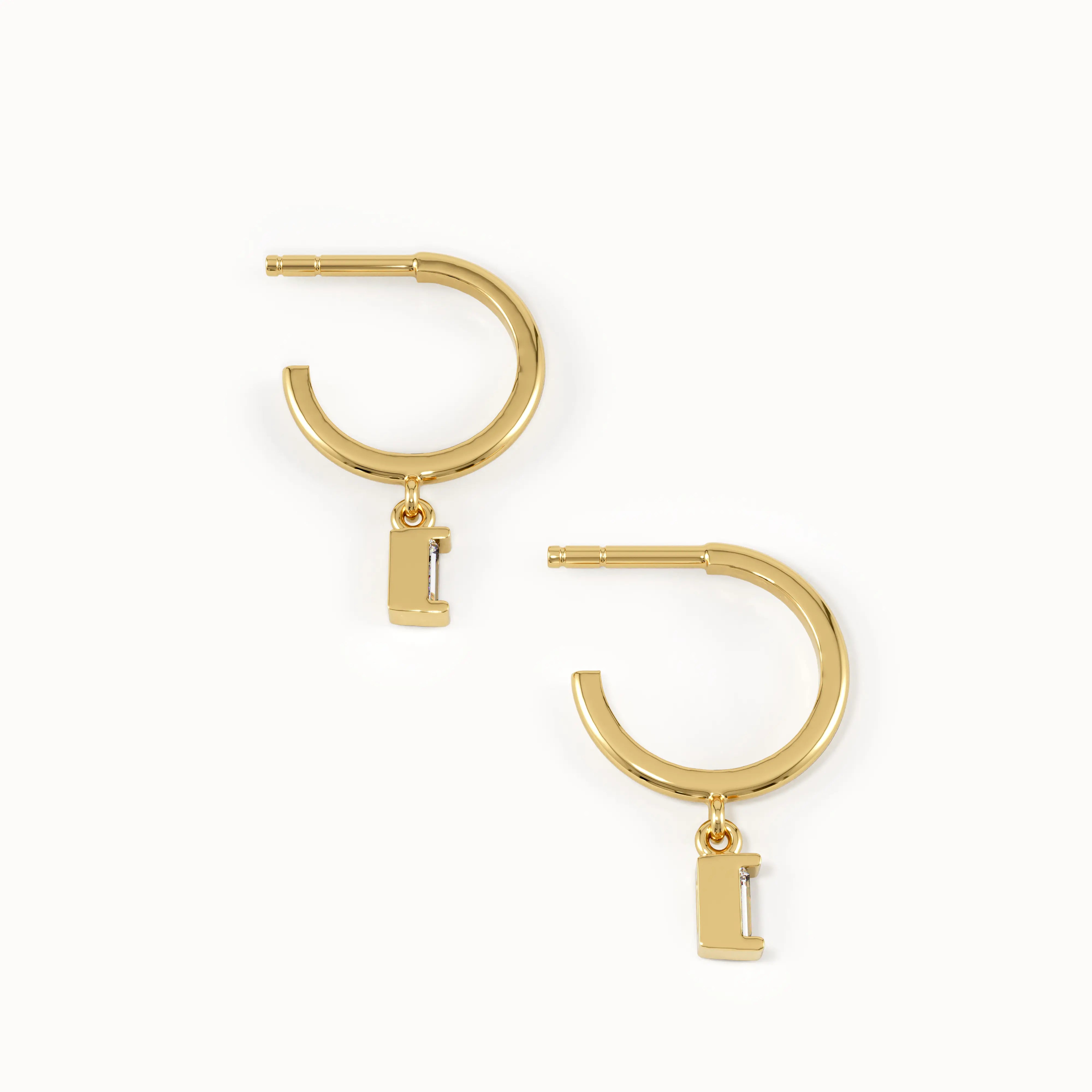 Baguette Lab Diamond Hoops - BRENNMORE