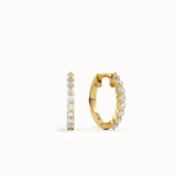 Pave Lab Diamond Hoop Earirngs - BRENNMORE 