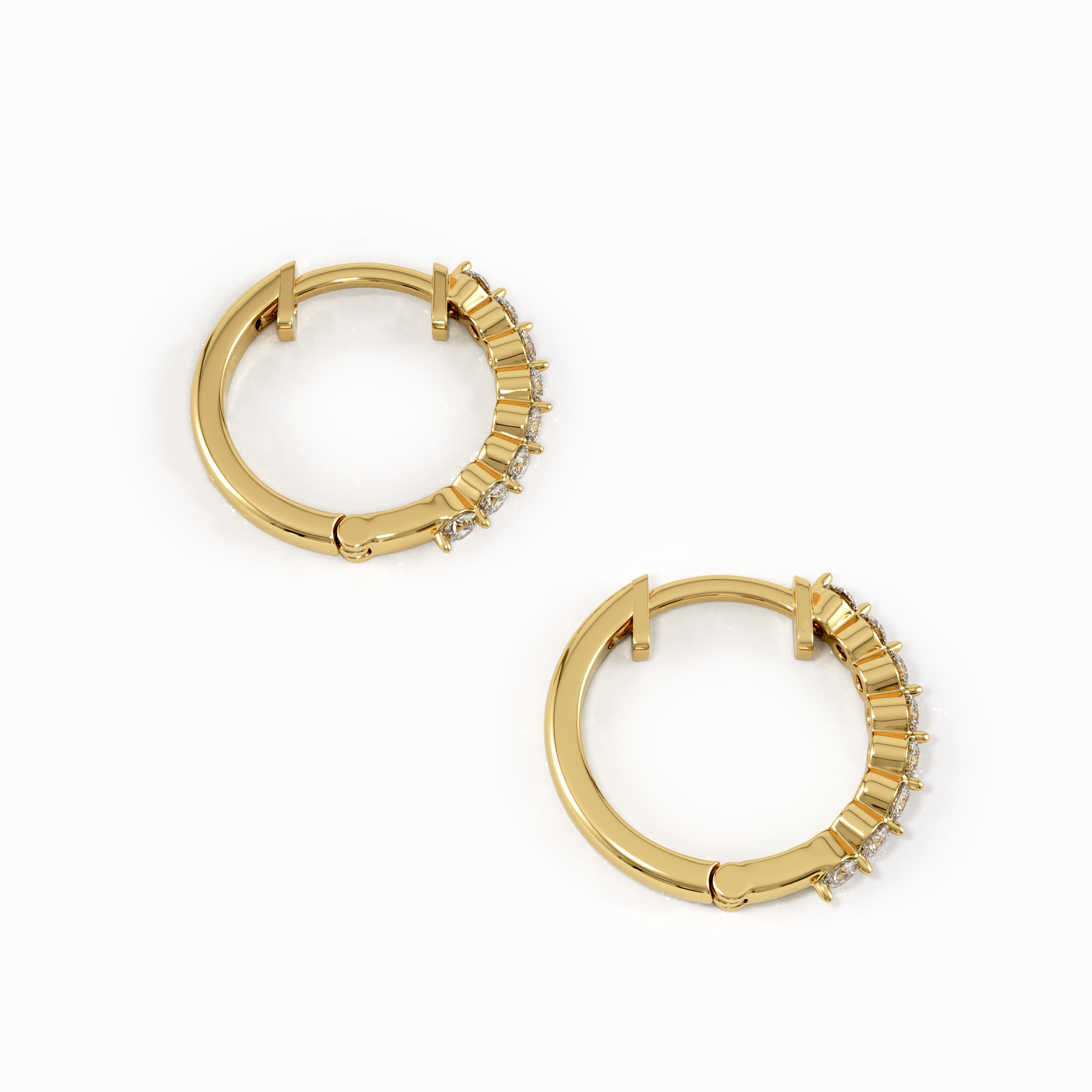 Pave Lab Diamond Hoop Earirngs - BRENNMORE 