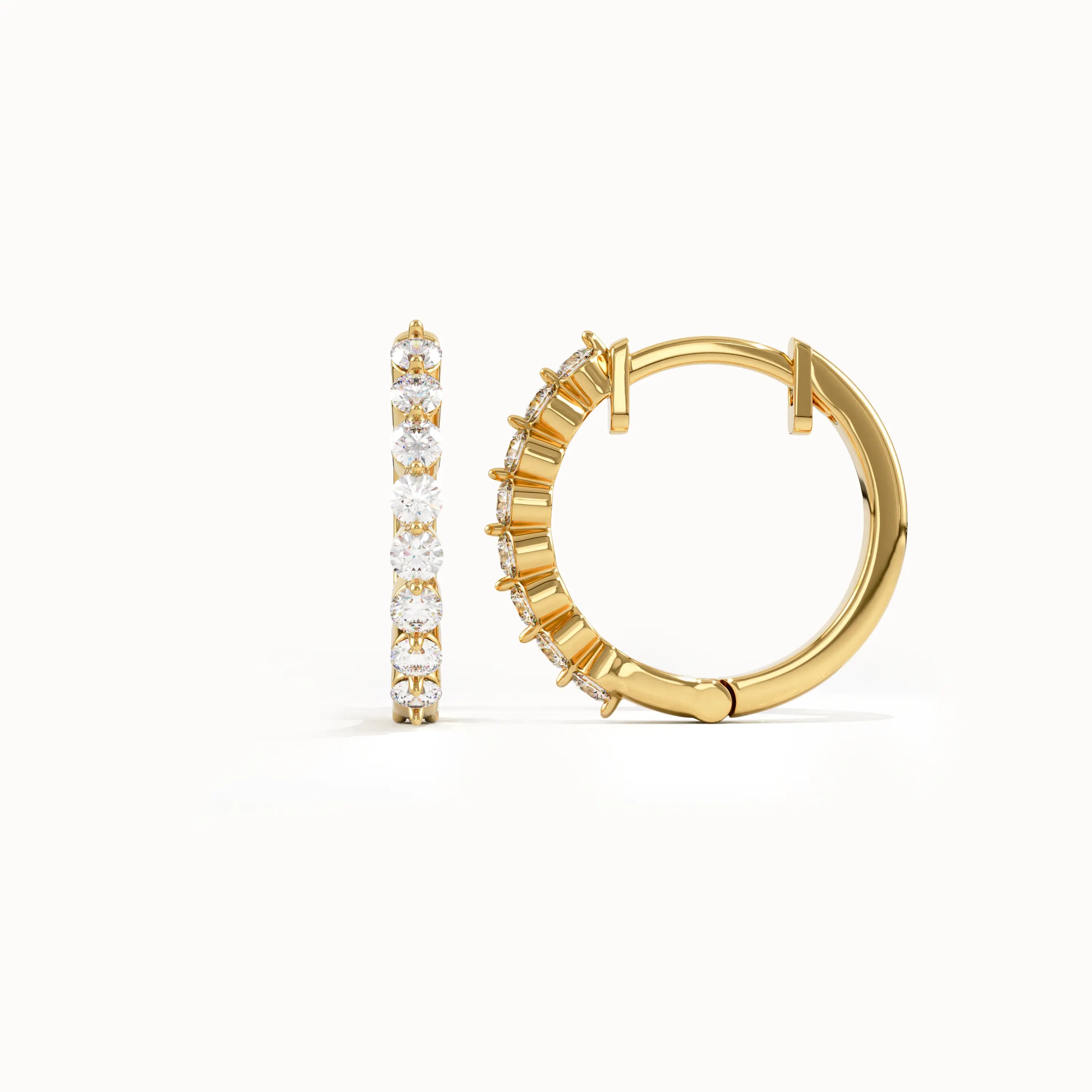 Pave Lab Diamond Hoop Earirngs - BRENNMORE 