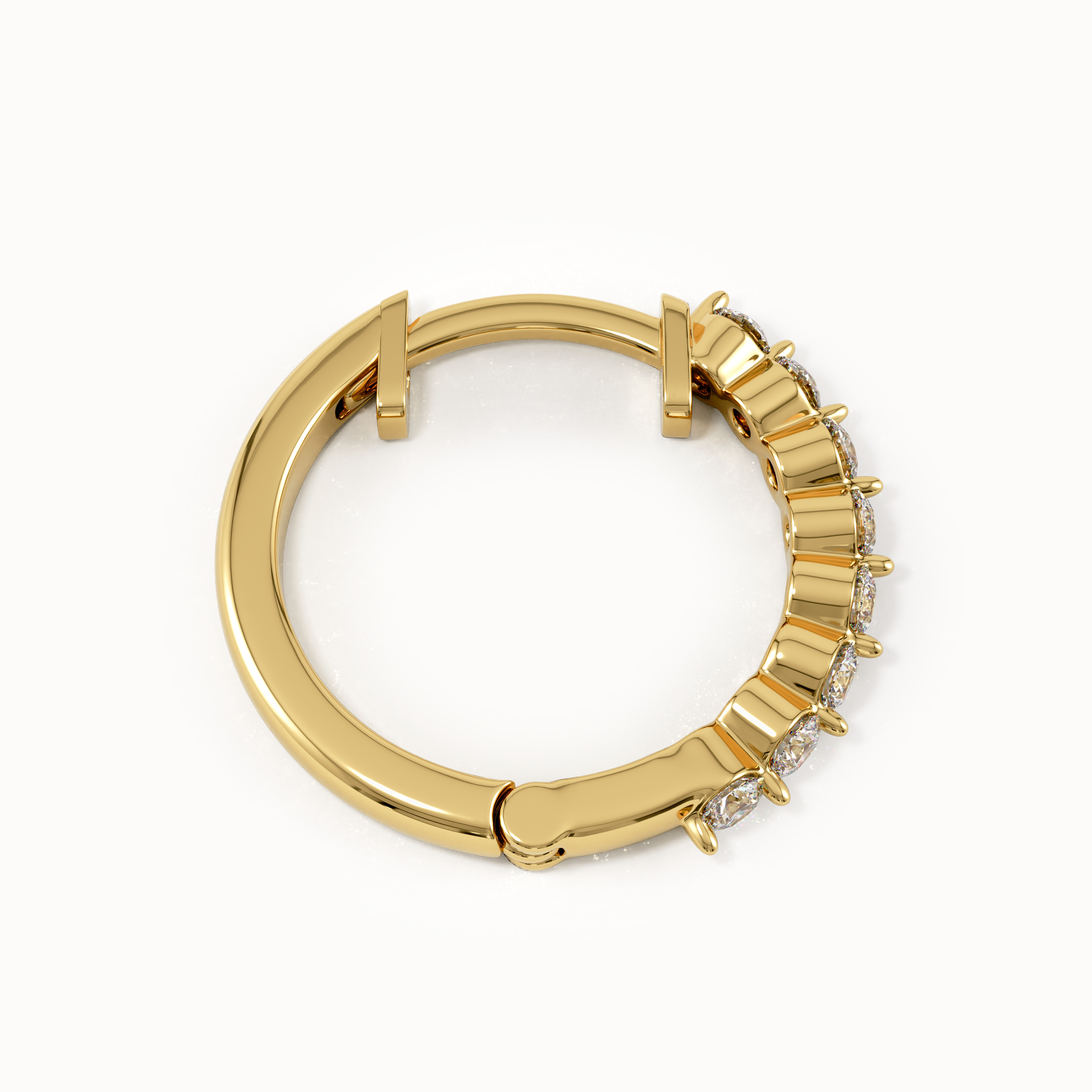 Pave Lab Diamond Hoop Earirngs - BRENNMORE 