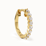 Pave Lab Diamond Hoop Earirngs - BRENNMORE 