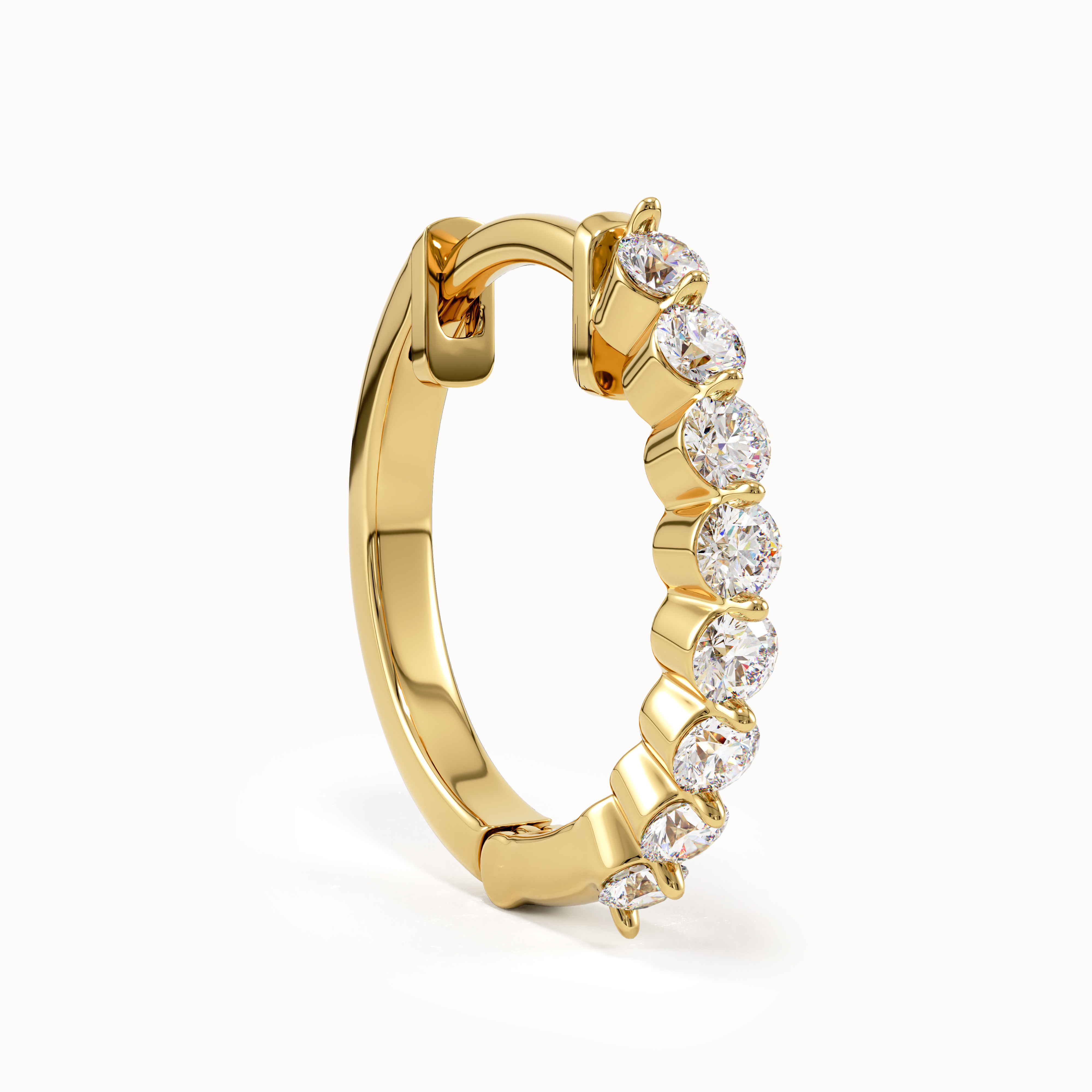Pave Lab Diamond Hoop Earirngs - BRENNMORE 