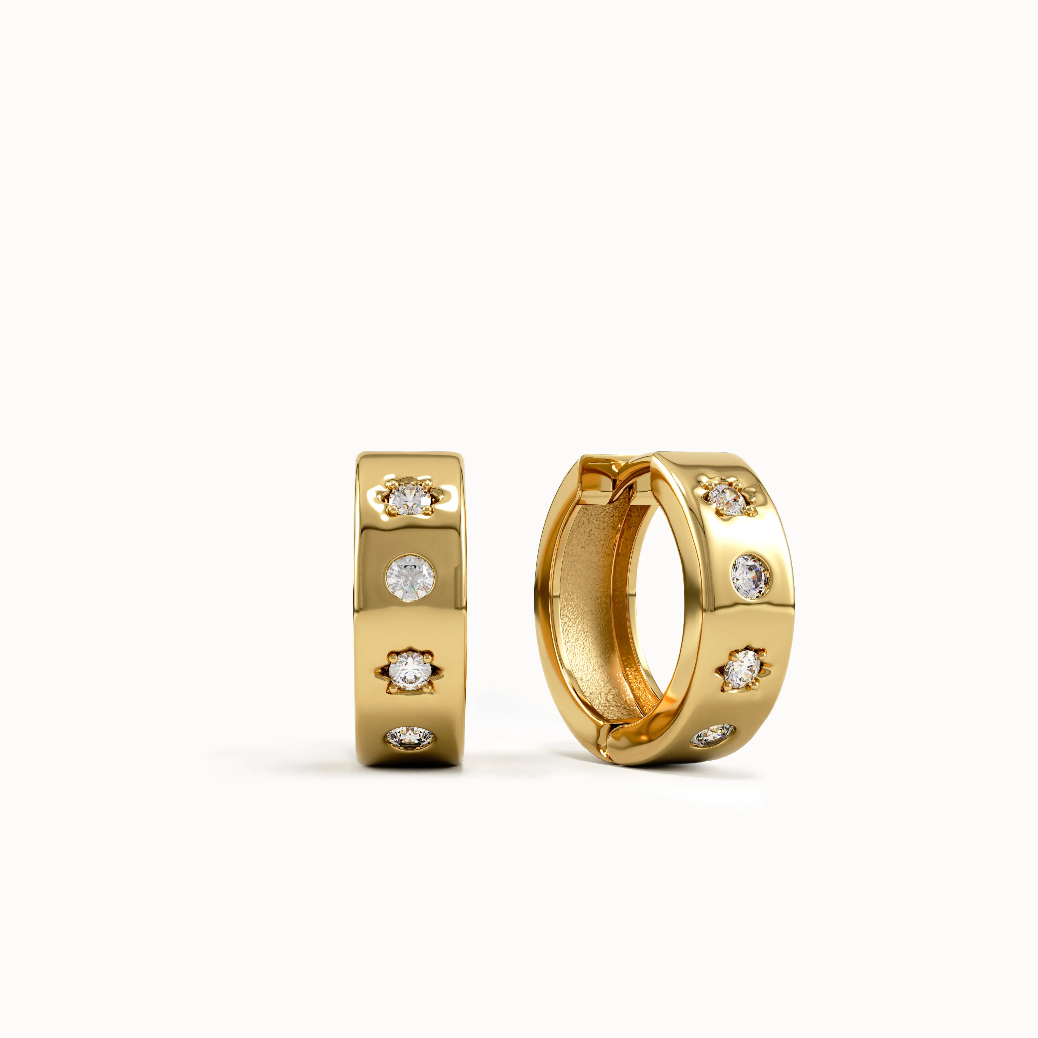 Star Dome Hoop Earrings - BRENNMORE