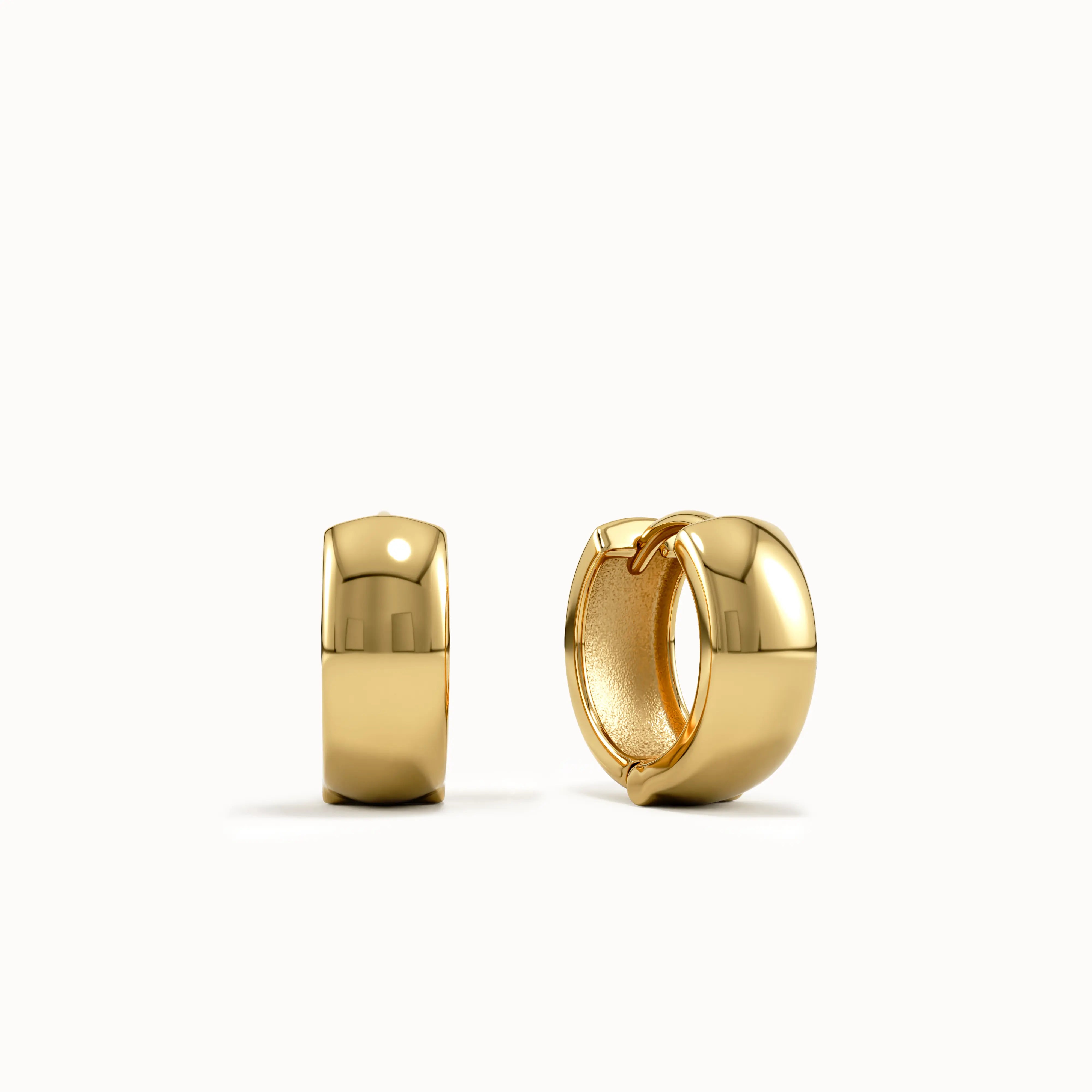 Plain Dome Hoop Earrings - BRENNMORE