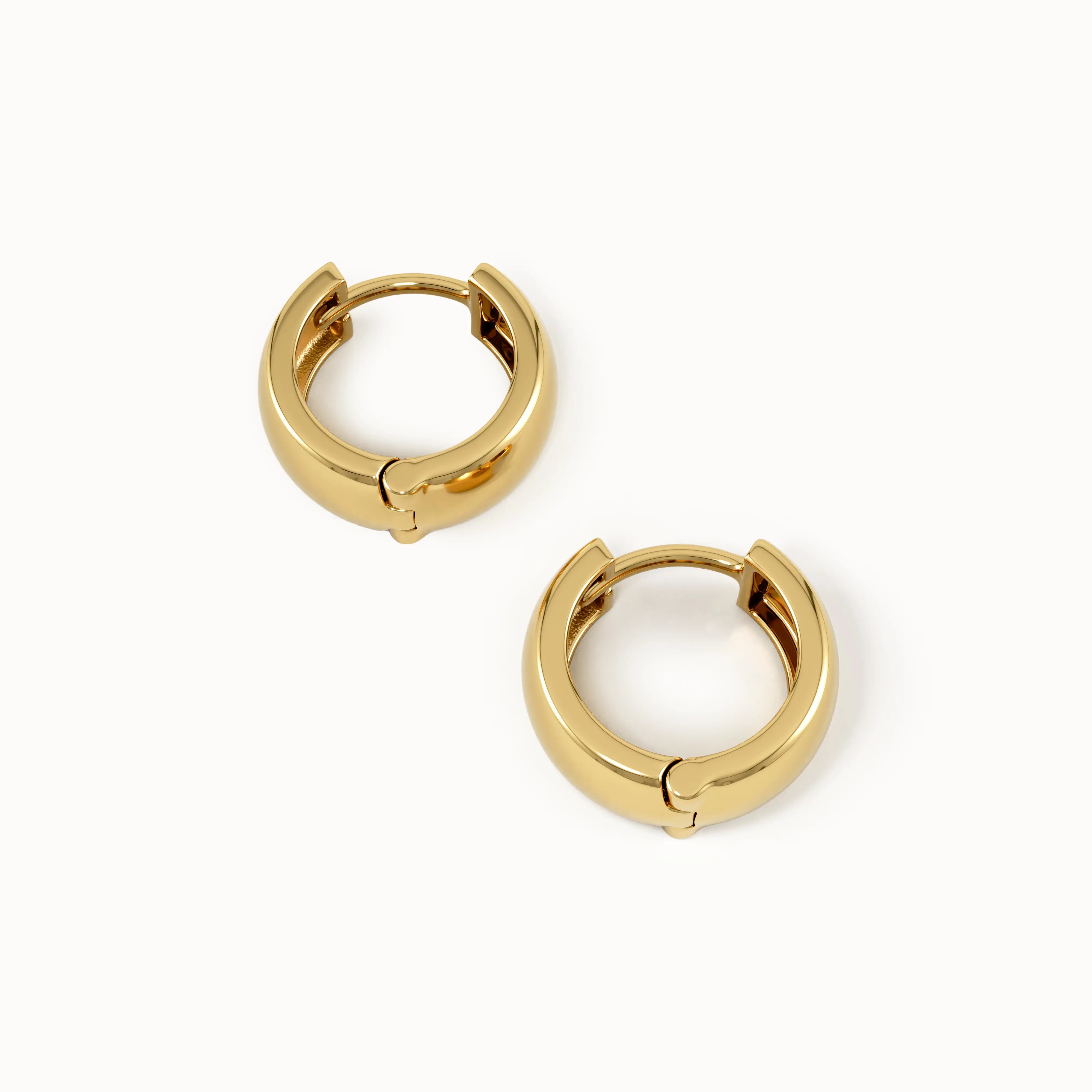 Plain Dome Hoop Earrings - BRENNMORE