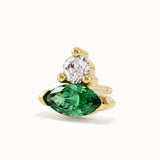 Toi et Moi Emerald Stud Earrings