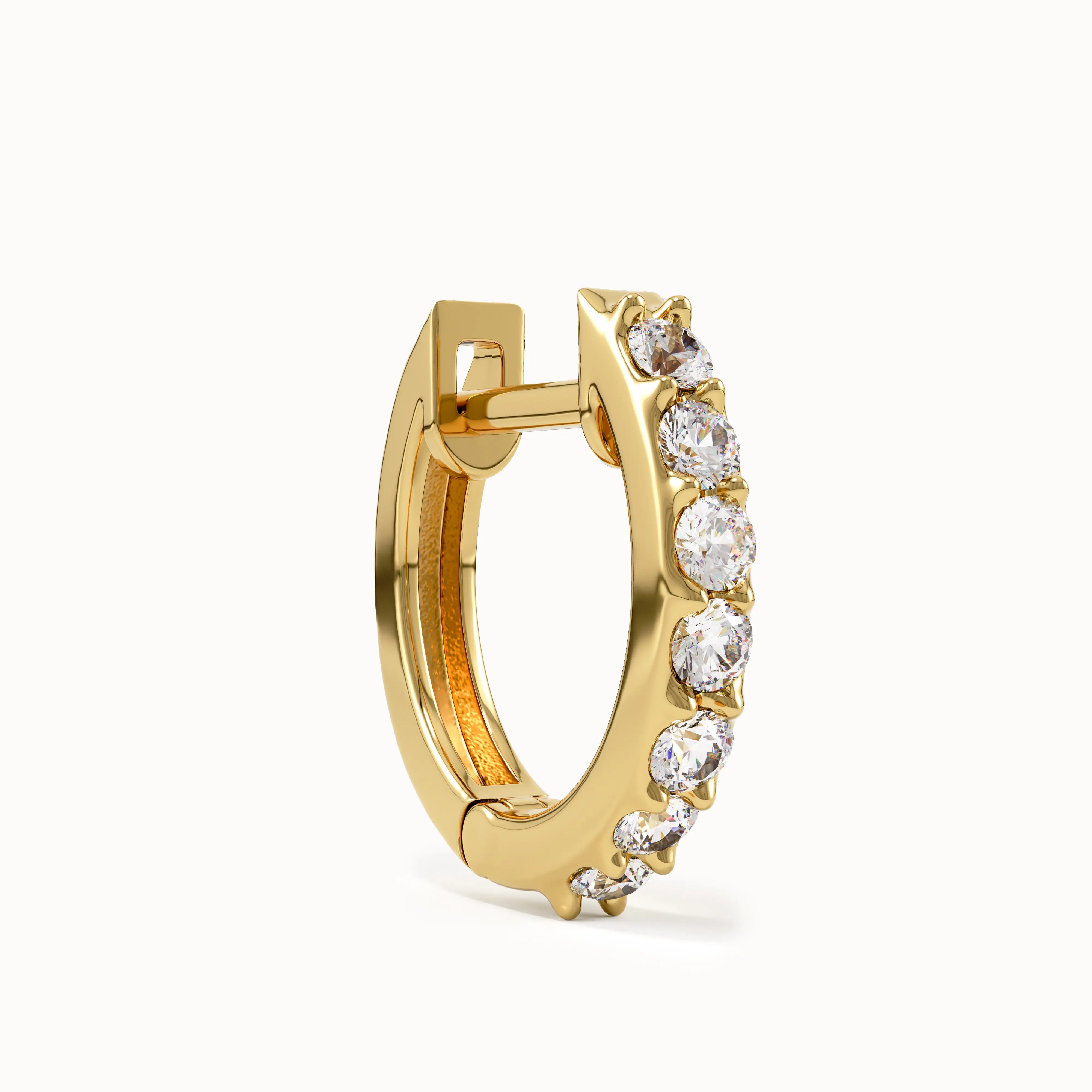 Pave Lab Diamond Hoops for Women - BRENNMORE
