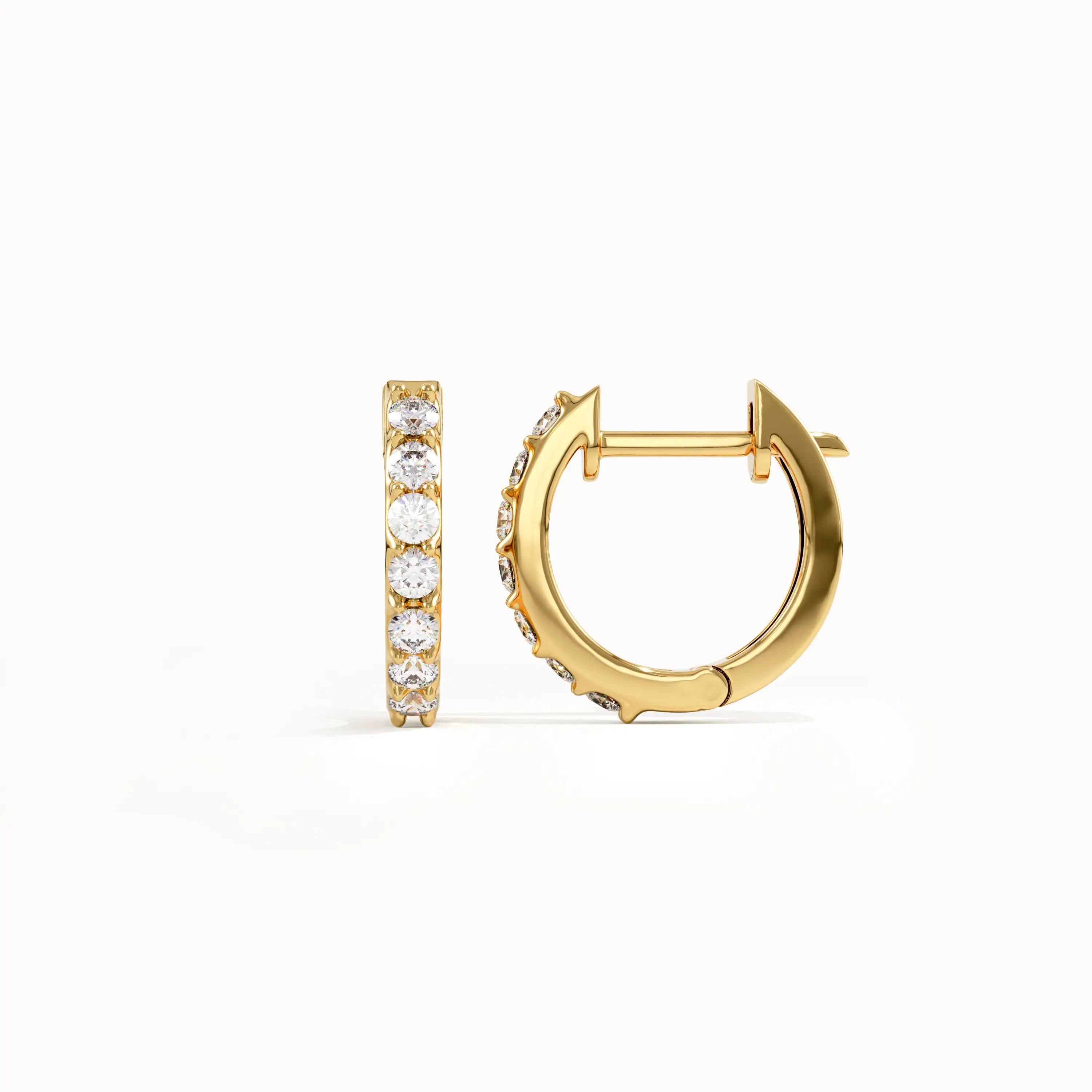 Pave Lab Diamond Hoops for Women - BRENNMORE 