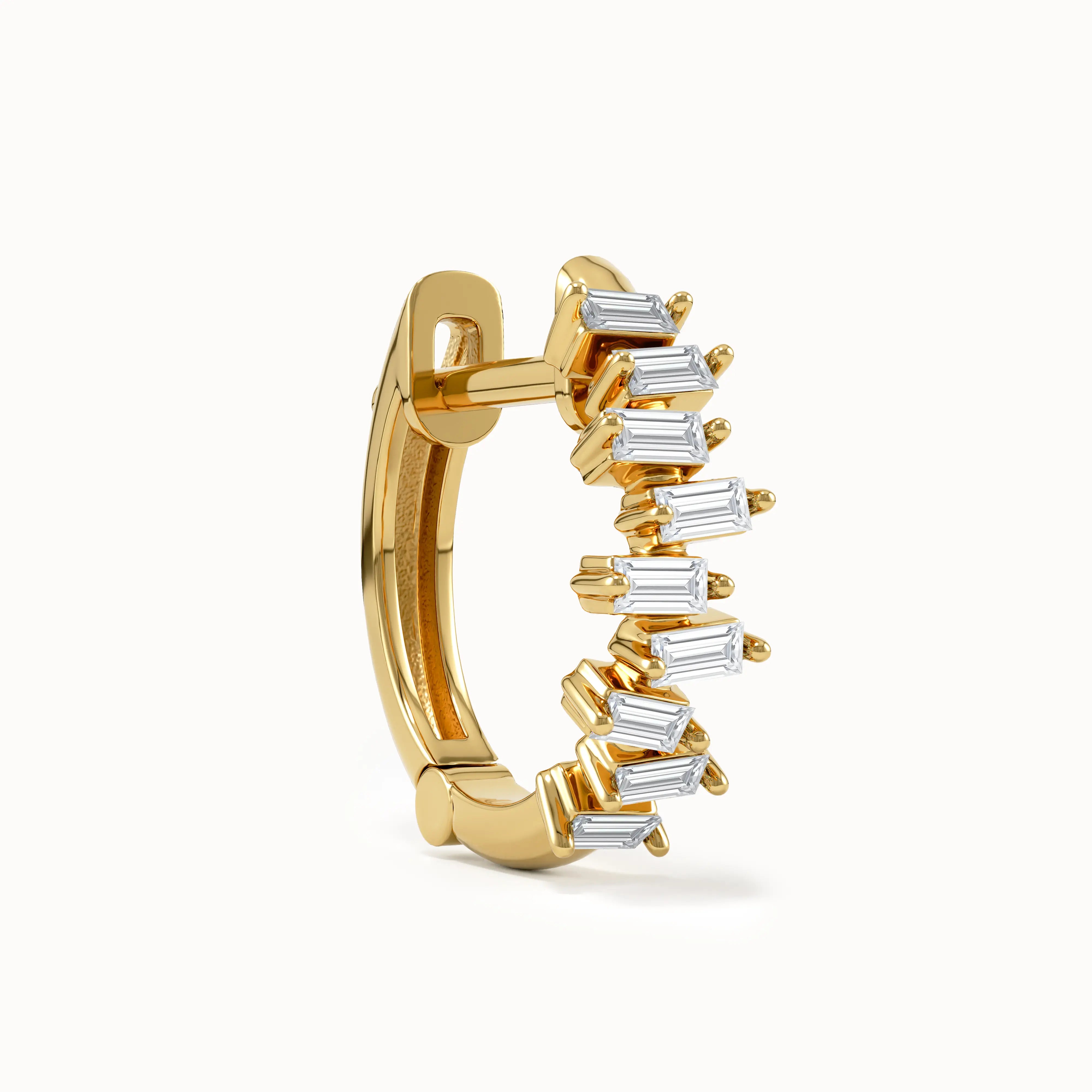 Baguette Lab Diamond Hoop Earrings - BRENNMORE