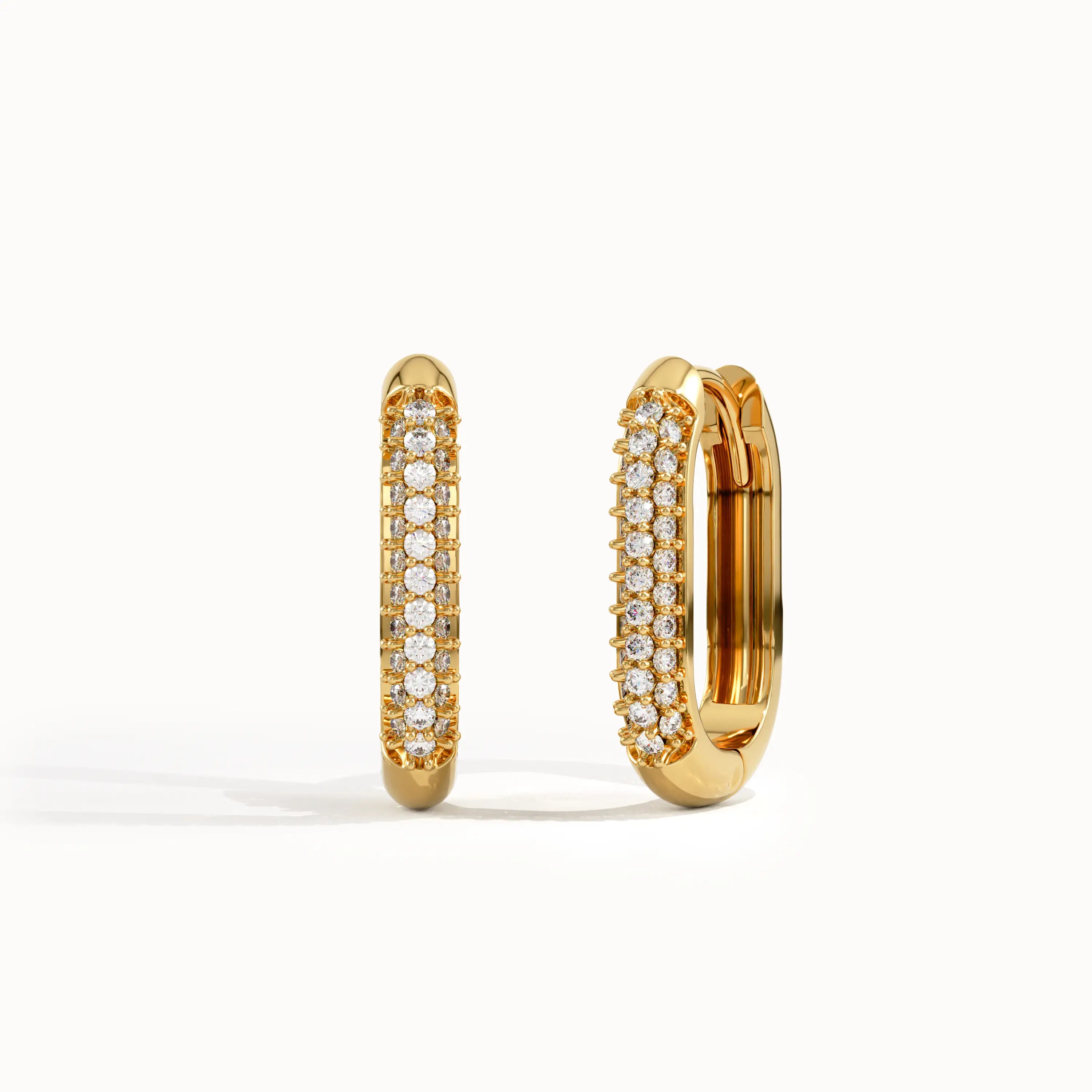 Pave Lab Diamond Hoop Earrings