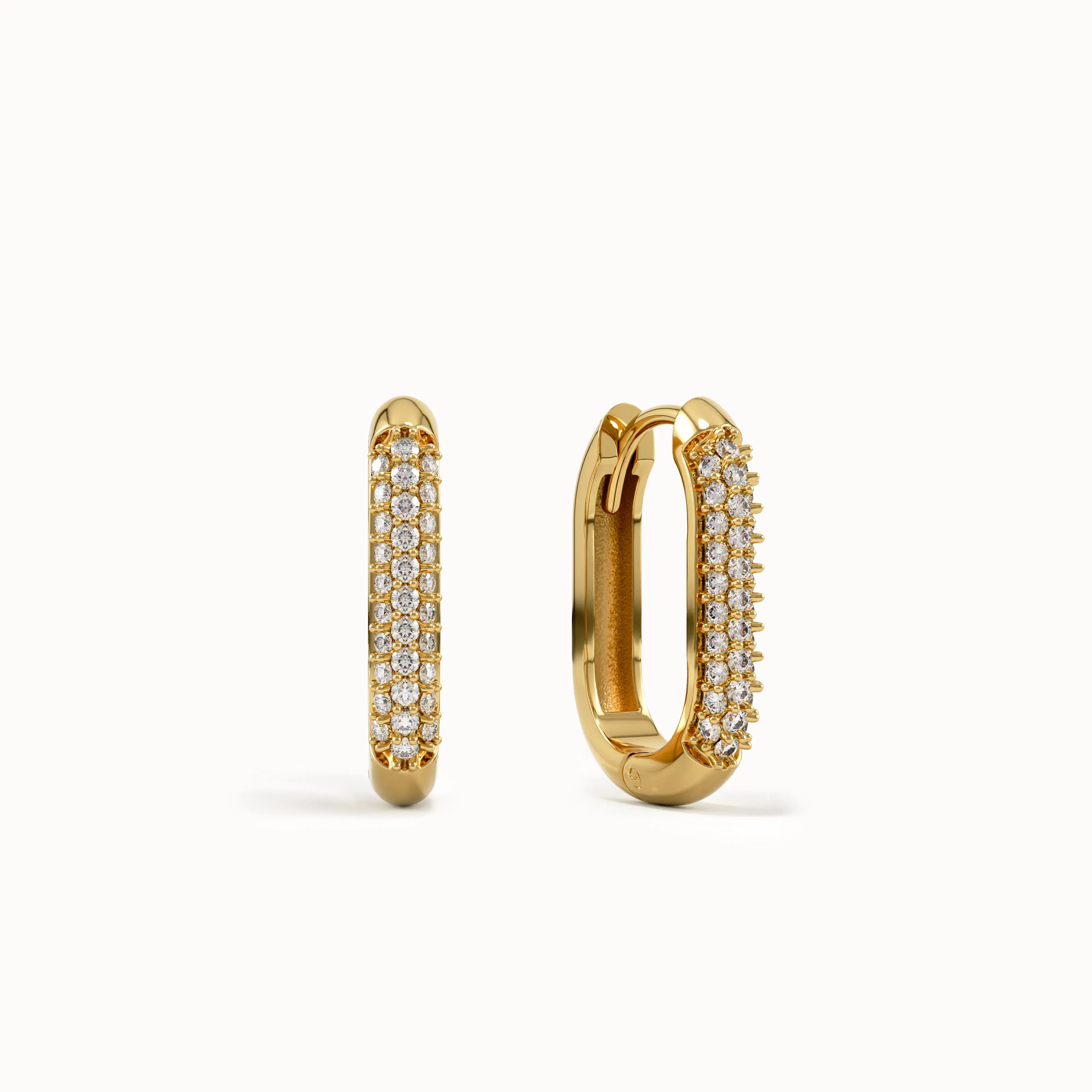 Pave Lab Diamond Hoop Earrings - BRENNMORE
