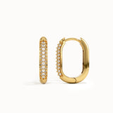 Pave Lab Diamond Hoop Earrings - BRENNMORE 