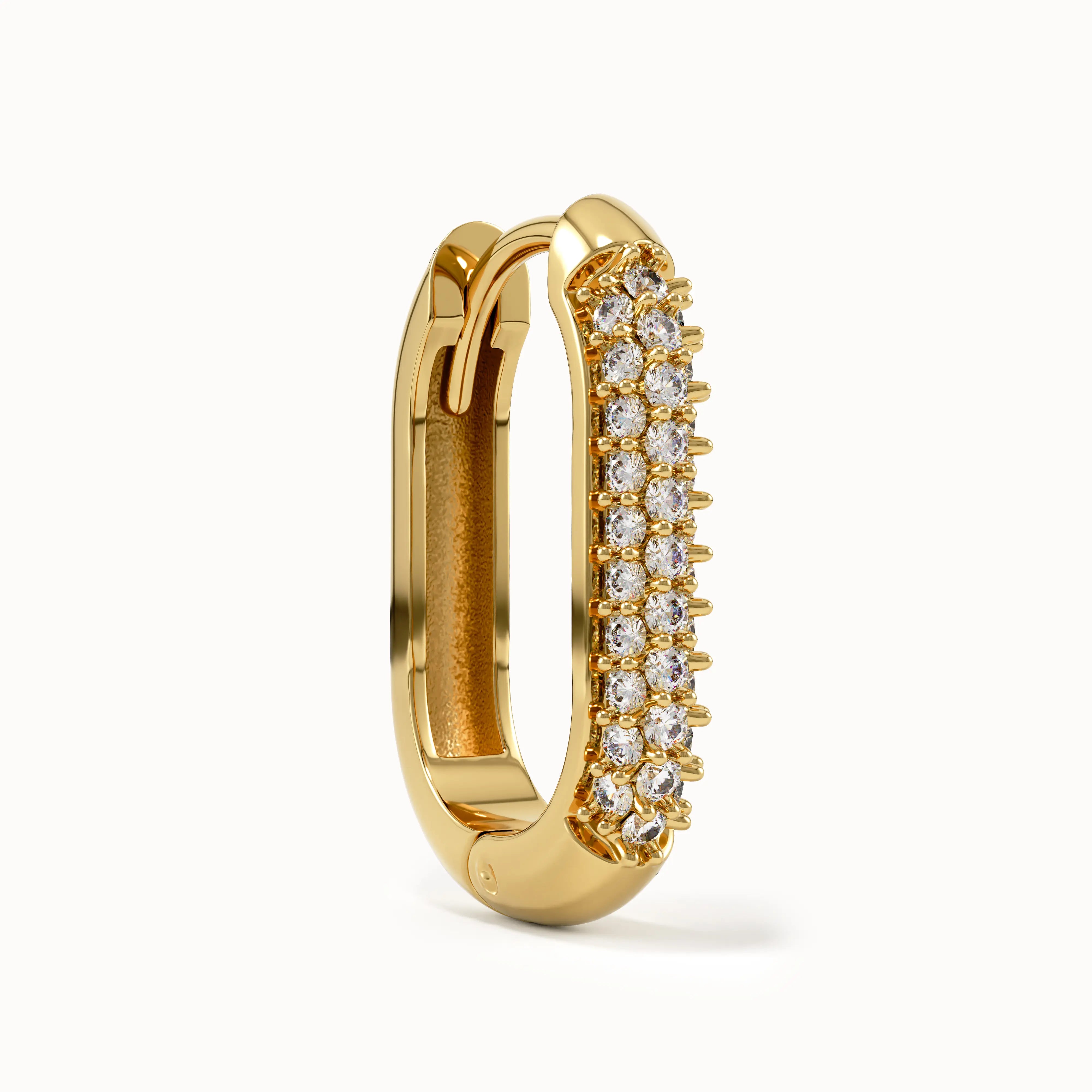 Pave Lab Diamond Hoop Earrings - BRENNMORE