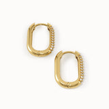 Pave Lab Diamond Hoop Earrings - BRENNMORE
