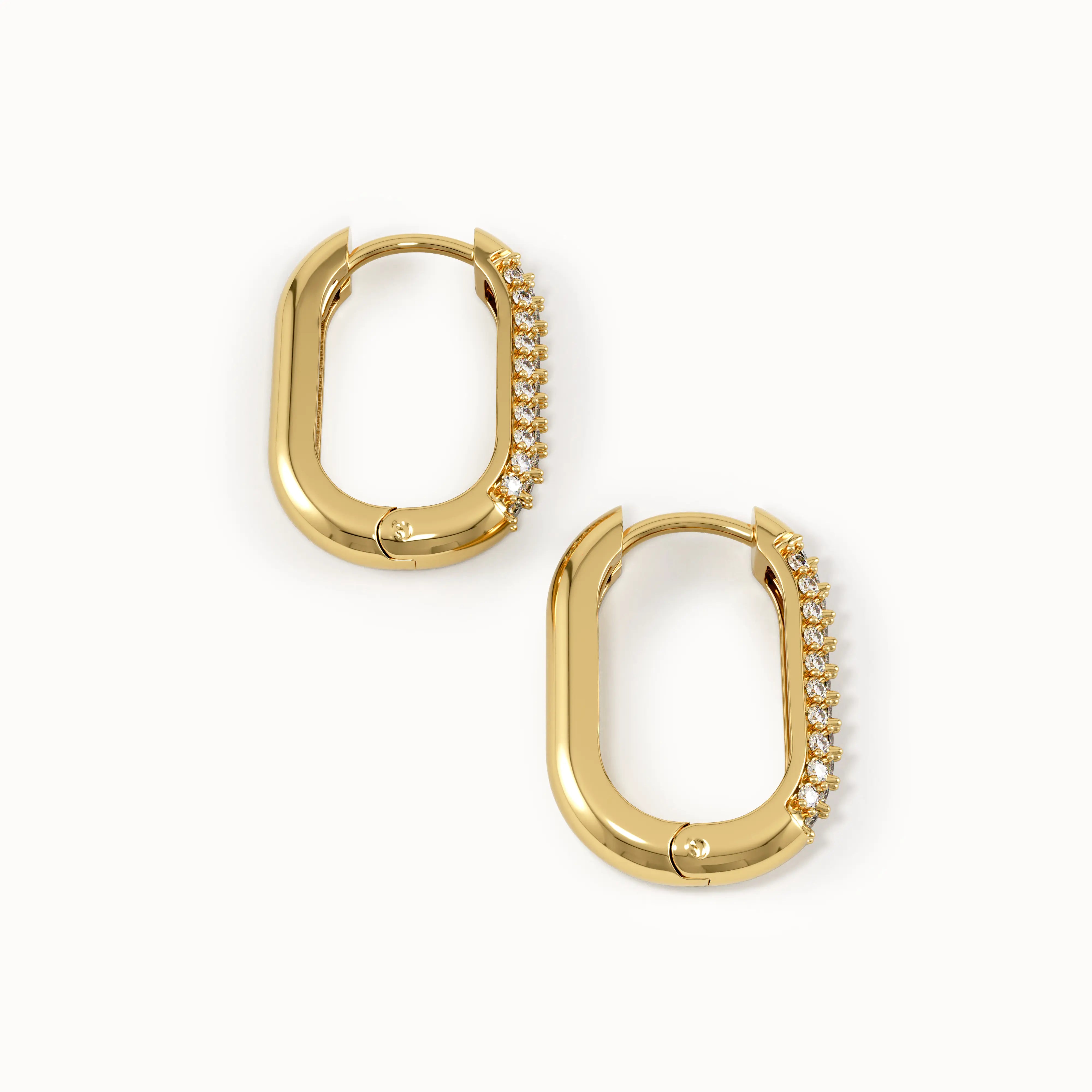 Pave Lab Diamond Hoop Earrings - BRENNMORE