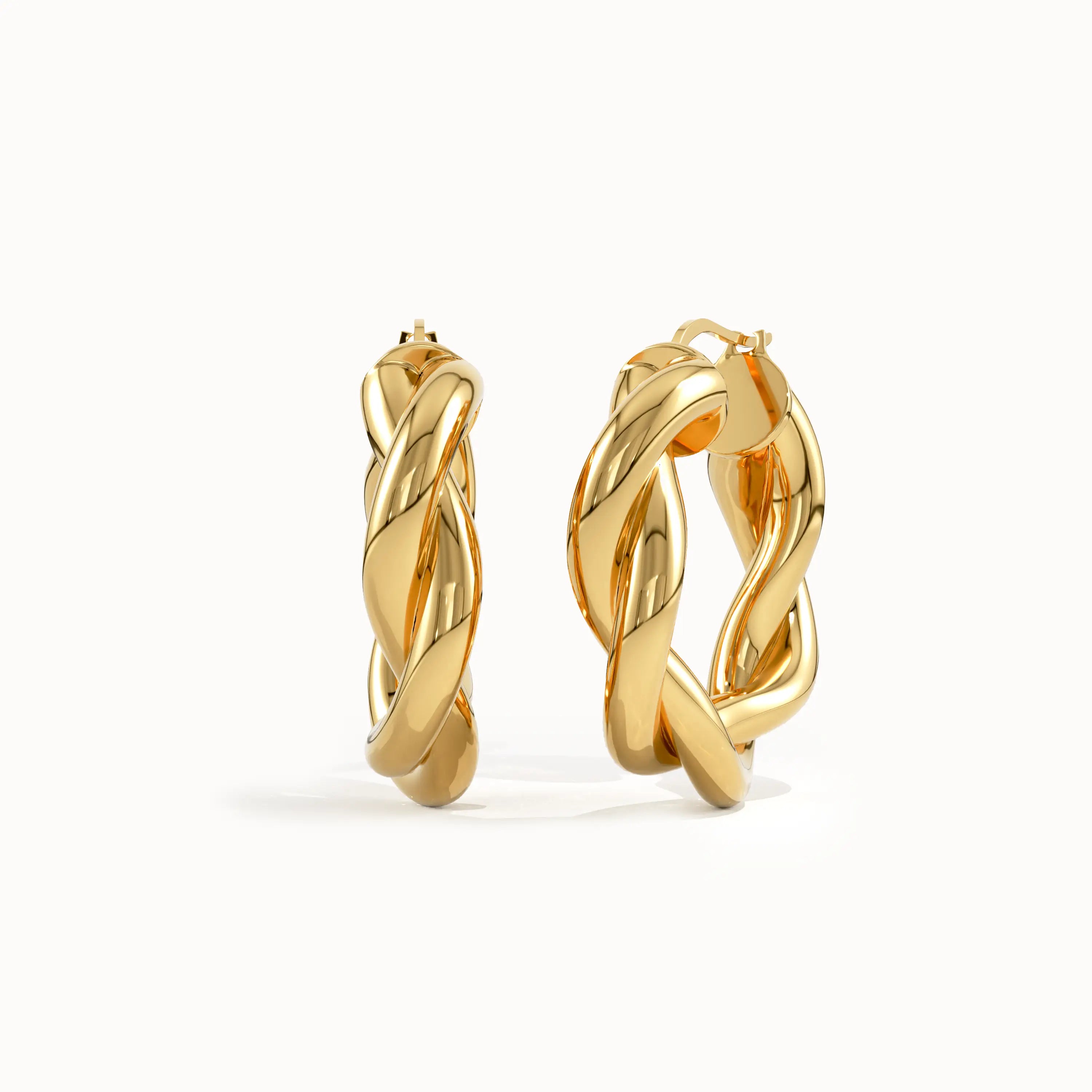 14k Gold Twist Rope Earrings - BRENNMORE 