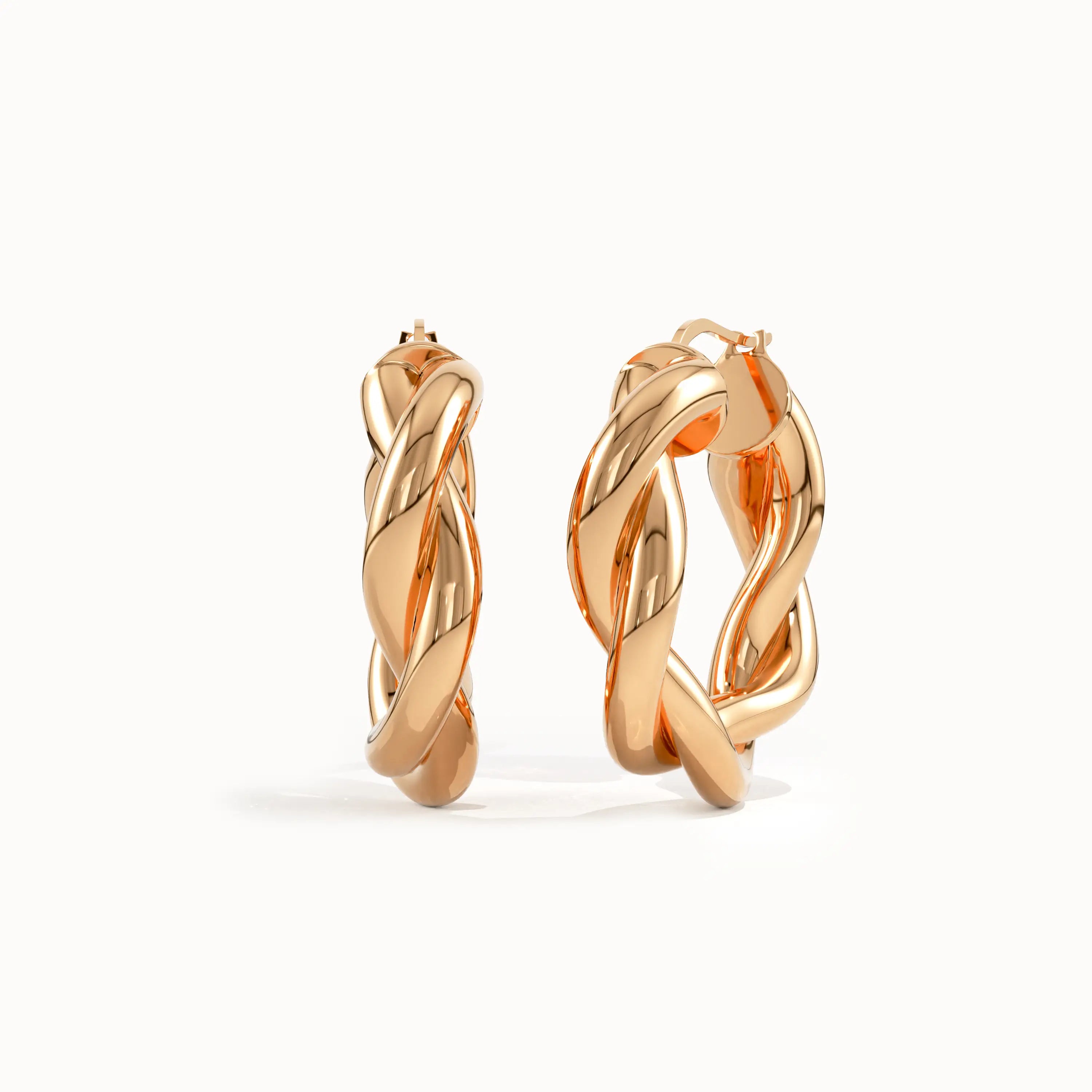 14k Gold Twist Rope Earrings - BRENNMORE 