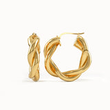 14k Gold Twist Rope Earrings
