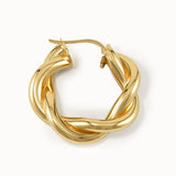 14k Gold Twist Rope Earrings