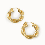 14k Gold Twist Rope Earrings