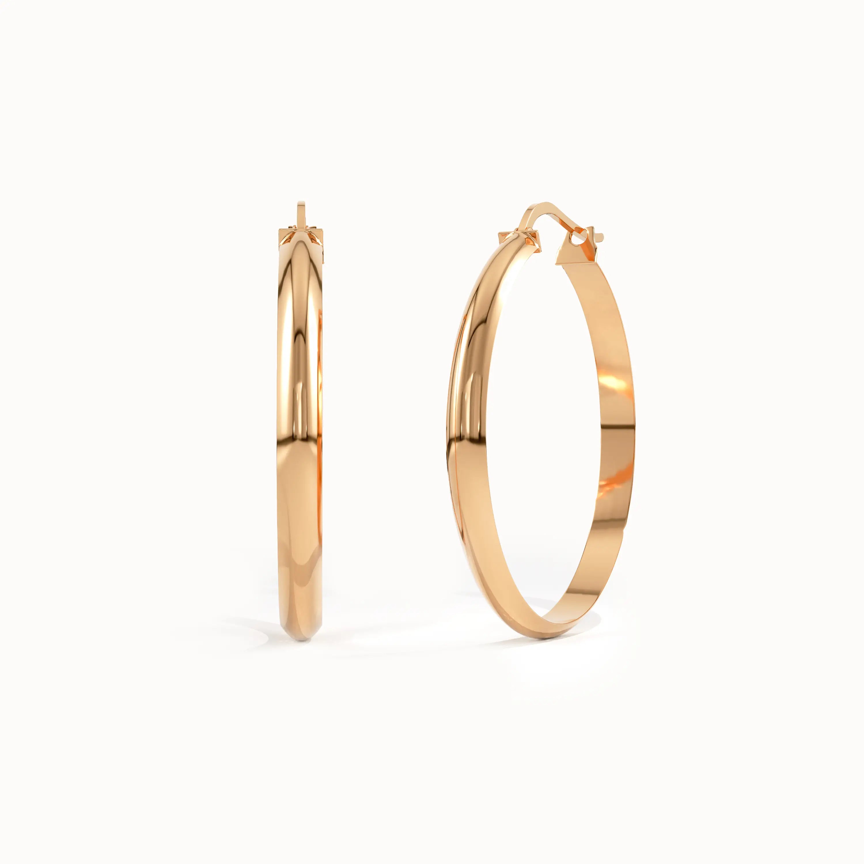 14k Gold Large Hoop Earrings - BRENNMORE 