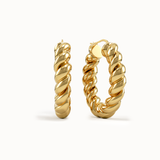 14k Gold Twisted Rope Hoops