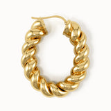 14k Gold Twisted Rope Hoops