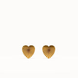 Textured Heart Stud Earrings