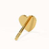 Textured Heart Stud Earrings