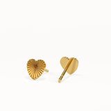 Textured Heart Stud Earrings