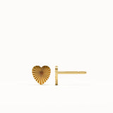 Textured Heart Stud Earrings