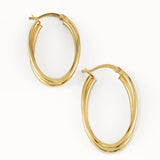 Double Band Oval Hoop Earrings
