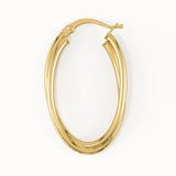 Double Band Oval Hoop Earrings