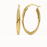 Double Band Oval Hoop Earrings