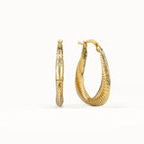 Ribbed Band Hoop Earrings