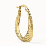 Ribbed Band Hoop Earrings