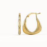 Ribbed Band Hoop Earrings