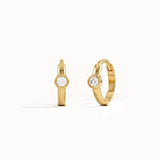 Bezel Lab Diamond Hoop Earrings