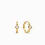 Bezel Lab Diamond Hoop Earrings - BRENNMORE