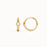 Bezel Lab Diamond Hoop Earrings - BRENNMORE 