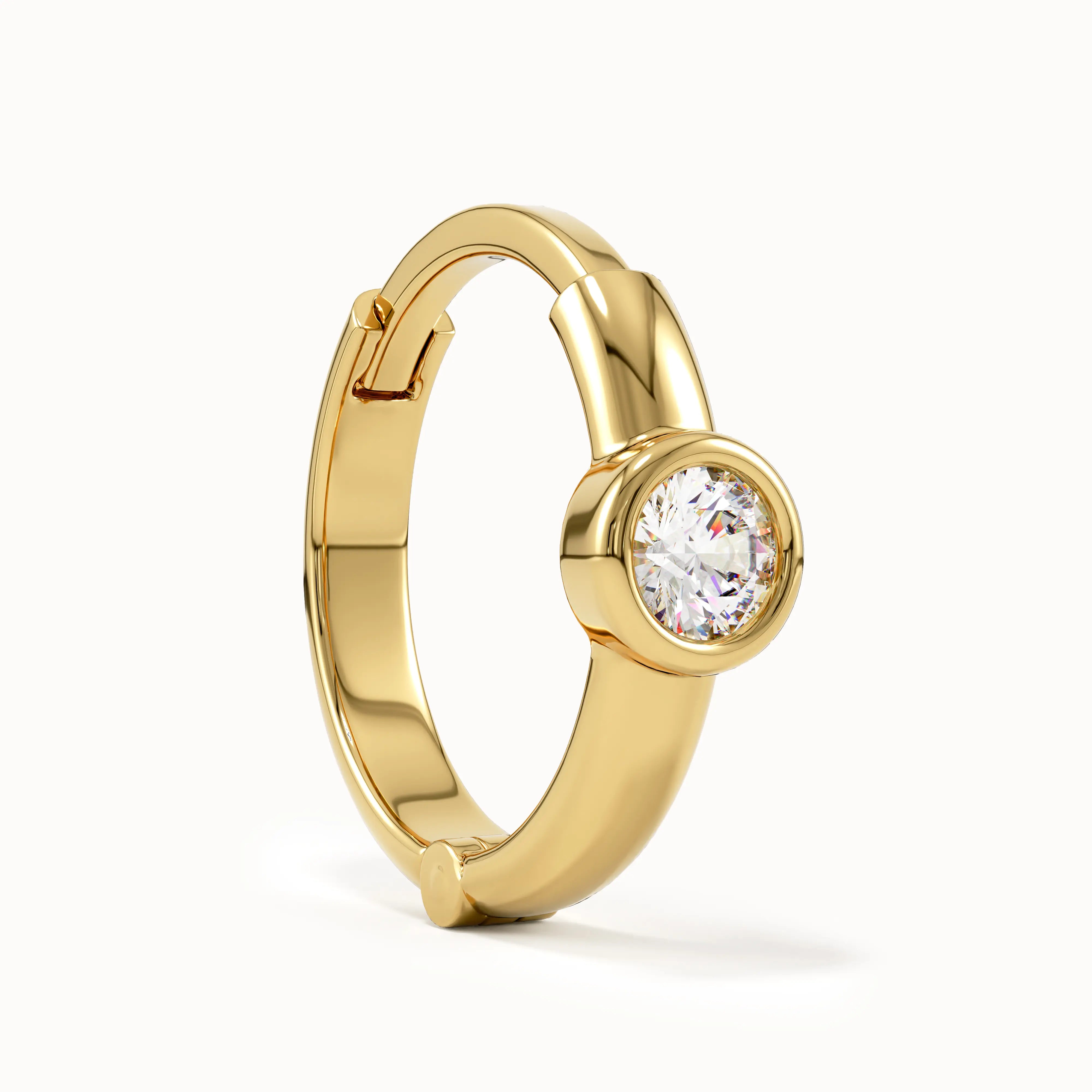 Bezel Lab Diamond Hoop Earrings - BRENNMORE