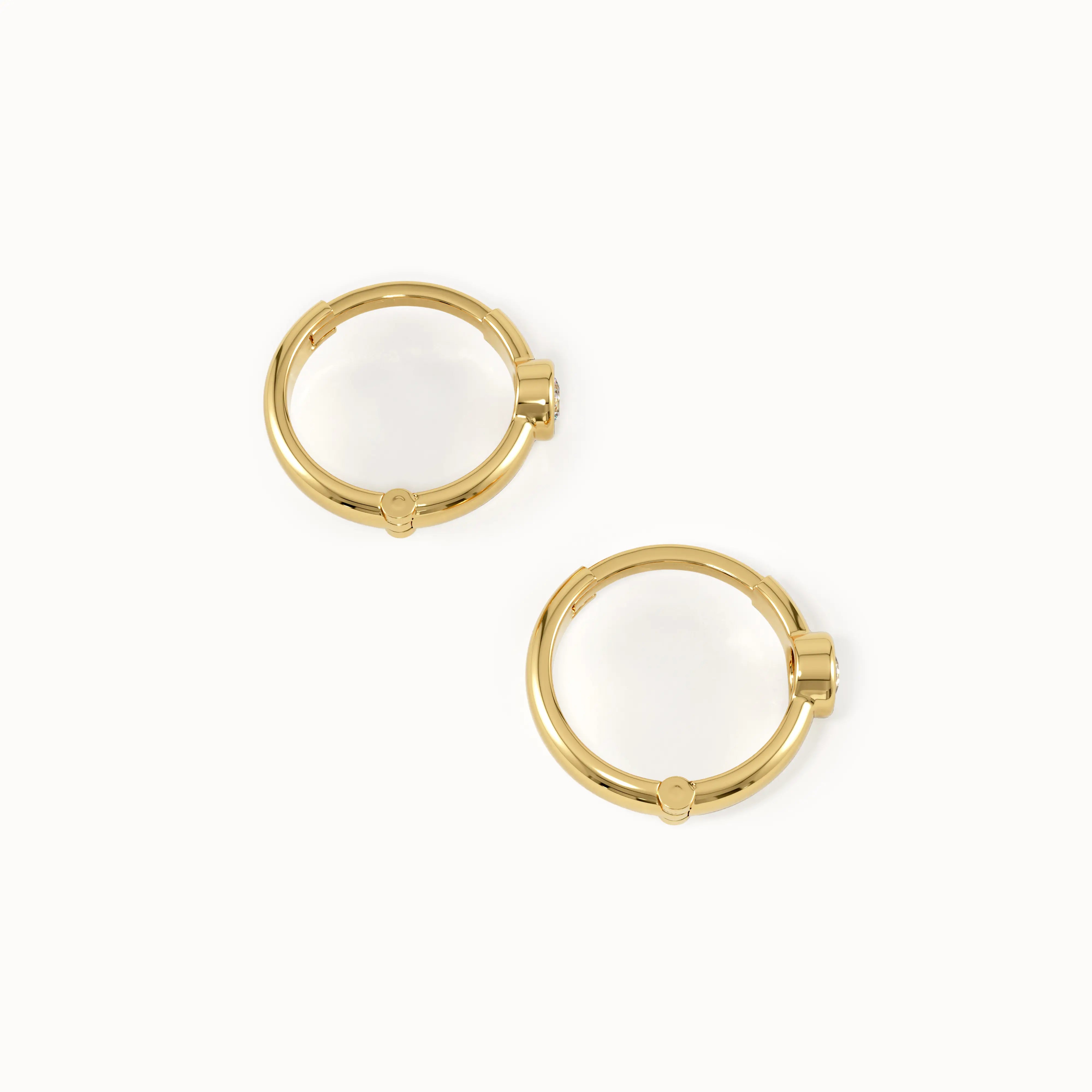 Bezel Lab Diamond Hoop Earrings - BRENNMORE