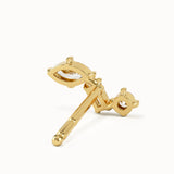 Mixed Cut Gold Stud Earrings