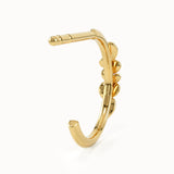 Leaf Stud Hoop Earrings