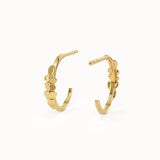 Leaf Stud Hoop Earrings