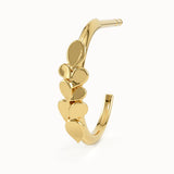 Leaf Stud Hoop Earrings