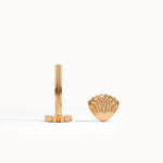 Gold SeaShell Piercing Earrings - BRENNMORE 
